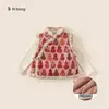 Roupas Infantis Youbao Kidsren, Roupa de Cumprimentos de Ano Novo para Meninas, Conjunto de Roupa Infantil, Camiseta Básica, Colete de Pelo e Calça Boca de Sino de Veludo, Conjunto de Três Peças para Bebê