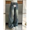Jeans Ajustados Estilo Retro Americano para Mujer, Tendencia Otoño/Invierno 2025 Nuevo Estilo, Pantalones de Pierna Recta Lavados Vintage Adelgazantes de Pierna Ancha