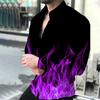 Camisa informal con estampado 3D de manga larga y solapa para comercio exterior transfronterizo 2023, chaqueta para hombre de Europa y Estados Unidos al por mayor
