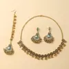 Conjunto de Joyería Colgante para Cejas Aretes Collar con Borlas de Cuentas Estilo Indio Bohemio Transfronterizo Diseño de Nicho