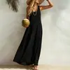 Vestido feminino europeu e americano transfronteiriço, estilo férias na praia, novo vestido casual de verão sem mangas solto emagrecedor