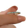 Anillo de Plata Art Source S925 Plata Pura Turquesa Full Diamante Lujo Ligero Elegante para Mujer, Popular en Europa y América, Anillo de Suministro de Venta Caliente Transfronteriza de Comercio Exterior