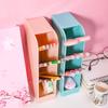 Caja de Almacenamiento de Escritorio Estilo Ins Coreano Corazón de Niña Versátil Cuatro Compartimentos Portalápices Inclinado Caja de Almacenamiento para Brochas de Maquillaje Lápiz Labial Papelería