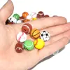 Cuentas Sueltas de Bola de Madera Fútbol Rugby Béisbol Baloncesto Tenis Cuentas DIY Pulsera Collar Accesorios de Joyería
