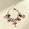 Pulsera Panjia Bestseller Transfronterizo Pulsera DIY Araña de Halloween Corazón del Diablo Pentagrama Joyería