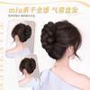 Torcido Bola Cabeça Cabelo Artificial Feminino Clipe Tubarão Botão de Flor Nobre Coque Fofo Botão de Flor Nuca Bolsa de Peruca