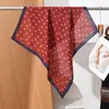 Pañuelo pequeño cuadrado de algodón y lino con estampado de espiga estilo "old money", pañuelo para la cabeza tipo terciopelo sedoso, chal protector solar para el cuello para mujer