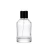 Frasco de perfume de fundo grosso de 100ml, frasco de spray de perfume cilíndrico portátil, frasco de perfume, embalagem avançada, frasco de vidro