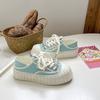 Baikuang 2024 Primavera Cabeça de Boneca Uso Duplo Casual Versátil Tênis Sapatos Brancos Pequenos Estudante Feminina Sapatos Dopamina Femininos
