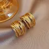 Aretes de Oro al por Mayor Transfronterizos para Mujer 2025 Nuevo Estilo Caliente Aretes Elegantes de Alta Gama Diseño Nicho Aretes de Metal