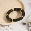 Pulseiras Elásticas Versáteis Populares Europeias e Americanas Transfronteiriças com Contas Tubulares Curvas de Acrílico Misturado Pérolado, Pulseiras e Bangles