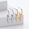Pendientes de Plata de Ley S925 al por Mayor de la Fábrica de Origen, Pendientes de Círculo en Forma de C con Cono Puntiagudo, Suministro Exclusivo Transfronterizo, en Stock