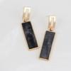 Pendientes largos de resina con forma cuadrada geométrica de estilo japonés y coreano, pendientes elegantes y sencillos de moda, pendientes femeninos con aguja de plata S925