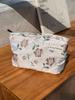 Bolsa de Maquiagem Flor de Cerejeira Fresca Transfronteiriça Grande Capacidade Portátil para Viagem e Lazer Bolsa de Armazenamento para Cuidados com a Pele Forro para Necessaire
