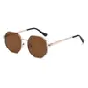Novos óculos de sol pequenos de estilo retrô, modernos para homens e mulheres, perfeitos para o estilo de rua europeu e americano, apresentando uma armação metálica e um design octogonal, conferindo um visual sofisticado, e adequados para rostos redondos