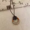 Novo Colar Étnico Retro Colorido de Contas Estilo Chinês Cerâmica Siciliana Corda Trançada Pingente de Nicho Acessórios Zen de Alta Qualidade