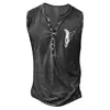 Comercio Exterior Transfronterizo Tallas Grandes Hombre Personaje Musical Chaleco sin Mangas de Siete Botones Chaleco Casual sin Cuello con Estampado Digital para Hombre