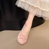 Zapatos planos de ballet estilo francés con lazo y punta redonda, zapatos de hada, zapatos planos elegantes para la noche para combinar con faldas, zapatos de salón poco profundos al por mayor