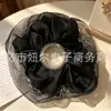 Venta Directa de Fábrica Scrunchie de Satén y Encaje Atmósfera Elegante Scrunchie Negro Goma para el Cabello Diadema Scrunchie