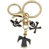 Llavero Serie de Halloween Personalizado Estilo Europeo y Americano Calavera Telaraña Castillo Murciélago Colgante para Llavero de Mochila y Coche