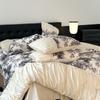 Juego de cuatro piezas de Tencel lavado estilo retro romántico francés, lujo ligero, verano, juego de cama fresco de seda de hielo lavada