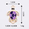 Accesorios DIY de Joyería Doble Colgante Tortuga de Dibujos Animados Aleación con Goteo de Aceite Colgante de Collar Pulsera Colgante Pequeño Accesorios de Diamantes de Punto