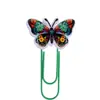 Mariposa grandes clips de papel coloridos papelería para estudiantes separadores de página marcapáginas clasificación suministros de oficina clips de papel de animalitos