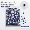 Pedras de Strass Octogonais Azuis da Moda para Nail Art, Pedras de Strass Super Brilhantes com Fundo Reto, Pedras de Strass de Vidro Cristal para Unhas, Pedras de Strass Azuis Claras de Formato Irregular