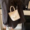 Bolsa Casual Simples Feminina 2025 Primavera Nova Design de Nicho Elegante Fashionável Textiva Ombro Transversal Balde