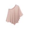 Camiseta feminina estilo Pure Desire com máscara, nova, folgada, casual, confortável, manga morcego, comprimento médio, meia manga