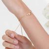 Pulseira de Flor de Tulipa e Rosa Deslizante para Mulheres, Pulseira de Nicho Ins, Estilo Coreano, Corrente com Garras de Strass, Pulseira Ajustável para Mulheres