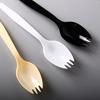Cuchara Desechable con Mango Largo, Tenedor y Cuchara Empaquetados Individualmente, Pieza Única Occidental para Snacks, Postres, Pasteles, Frutas, Ensaladas, Comercial
