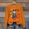 Ropa Exterior Nueva Transfronteriza para Mujer Otoño e Invierno Sudadera Estampada de Halloween Sudadera de Halloween Chaqueta Sudadera