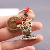 Llavero del zodíaco de cobre puro, cerdo, gallo, dragón, serpiente, tigre, conejo de latón, colgante para coche y bolso, adorno del zodíaco hecho de cobre