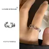 Anel de Laço Popular Lanzhi Xiaohongshu Feminino Prata de Lei 925 Nicho Acessível Luxo Simples de Ponta Anel Aberto