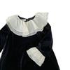 Vestido para Meninas com Gola Dupla em Renda, Estilo Fresco de Princesa, Nova Coleção Primavera e Outono, Atacado de Roupas Infantis de Comércio Exterior