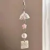Sino de Vento Flor de Cerejeira Primavera Contas Feitas à Mão Simples Caseiro Ins Corrente para Celular Fofo Livro de Cartões Goo Pingente para Bolsa Camphone