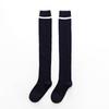 Calcetines largos hasta la rodilla para mujer, estilo japonés, de algodón, de una sola barra, de color liso, de punto, para estudiantes, para otoño e invierno.