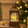 Lámpara de viento de cristal de Papá Noel, lámpara de viento con relleno de agua de nieve, decoración vintage, muñeco de nieve, candelabro navideño, adornos transfronterizos