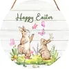 Listado de platos de madera de Pascua, placa de bienvenida de conejo para puerta, venta al por mayor, ambiente festivo, fondo, decoración de pared, artesanías de madera