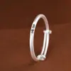 Ciervo Dorado Rey Plata Pura 999 Mate Redondo Sólido Paz y Alegría Pulsera de Empujar y Tirar para Niños Bebé Hecha a Mano Nuevo Regalo