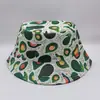 Sombrero de Pescador de Estilo Nuevo Europeo y Americano con Estampado de Frutas, Sombrero Unisex Casual para Exteriores con Protección Solar, Sombrero de Cubo de Doble Cara