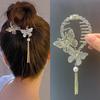 Super Inmortal Alas de Ángel Borla Horquilla para el Cabello para Mujer Clip de Sentido de Alto Nivel Parte Posterior de la Cabeza Clip para Moño Artefacto para el Cabello Tocado