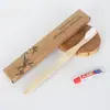 Hotel Alojamiento Familiar Bambú Alta Calidad Cerdas Suaves Cepillo de Dientes No Desechable Tubo de Bambú Regalo Viaje Grabado en Madera Logo