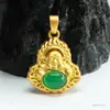 Colgante de Buda de Ágata Roja Natural Guan Yu Collar de Buda Maitreya de Calcedonia Verde Tendencia Nacional Venta al por Mayor Dropshipping S3110613