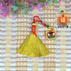 Escoba Pequeña de Hilo Dorado Tejida a Mano Escoba Pequeña Auspiciosa Tradicional del Festival del Bote del Dragón Escoba Pequeña Mini Escoba Pequeña Leidezhu para Teléfono Móvil