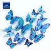 Adesivo de Parede Borboleta Artificial 3D Estéreo Camada Dupla Criativo Decoração de Fundo Sala de Estar Pvc Borboleta Colorida