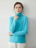 2026 Moda Nuevo Suéter de Lana Clásico Versátil de Manga Larga sin Costuras para Mujer, Cuello Alto con Borde Enrollado, Tejido de Cachemir