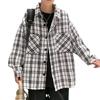 Jaqueta Tweed Xadrez Tecida Estilo Chanel Retro Coreana 2026 para Homens, Camisa Top Versátil Estilosa Tendência