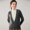 Suéter de Cachemira de Color Sólido de Cuello Alto Falso de Dos Piezas Otoño e Invierno Nueva Moda para Mujer Chaqueta Base de Punto Suéter para Mujer